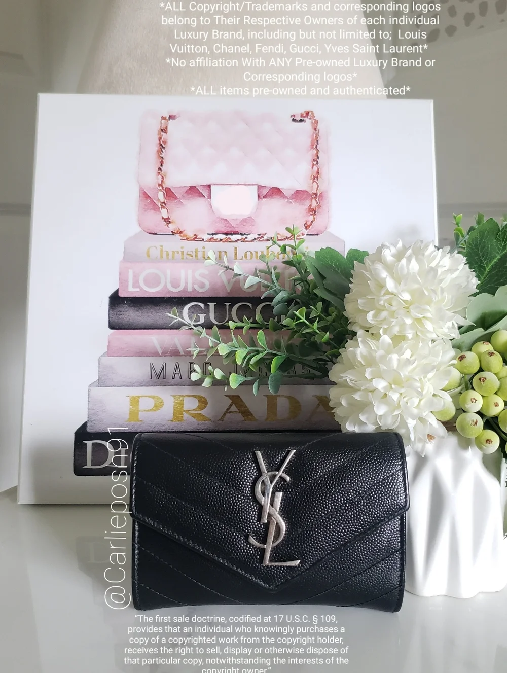 Authentic Pre-owned Yves Saint Laurent Envelope Compact Wallet - Picture 3 of 15